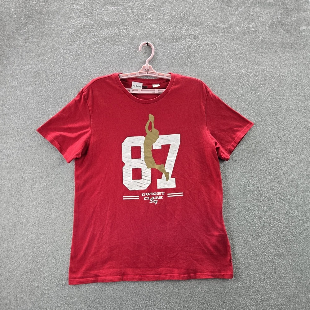 Levi's Men Shirt XL Red Football Clark 87 The‎ Catch Short Sleeve